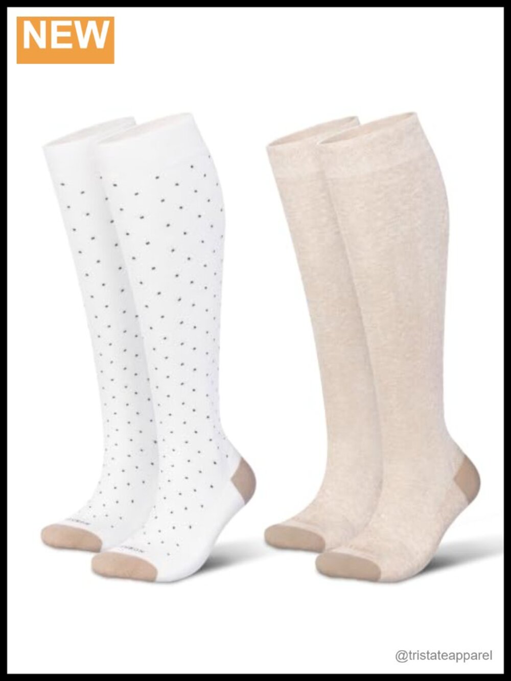 Cotton Compression Socks 20-30mmHg Knee High Support for Nurses Travel